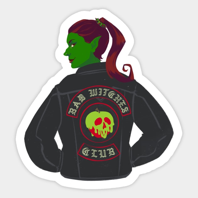 Bad Witches Club Biker Jacket Sticker by phogar